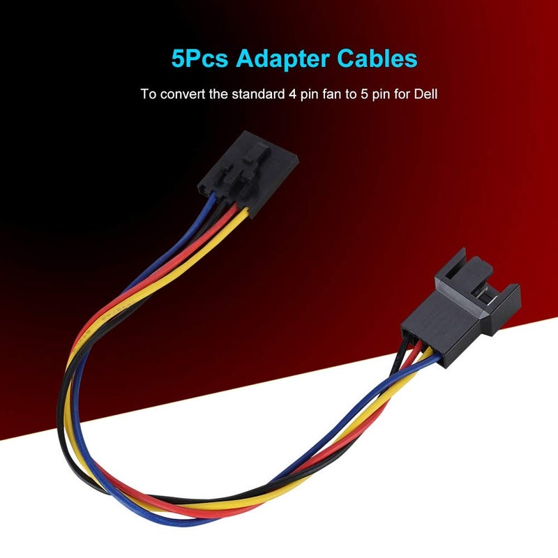 fosa 5Pcs 5Pin to 4Pin Adapter Cable Fan Connector Adapter Converter Extension Cable Cord for Dedicated Fans - Image 3